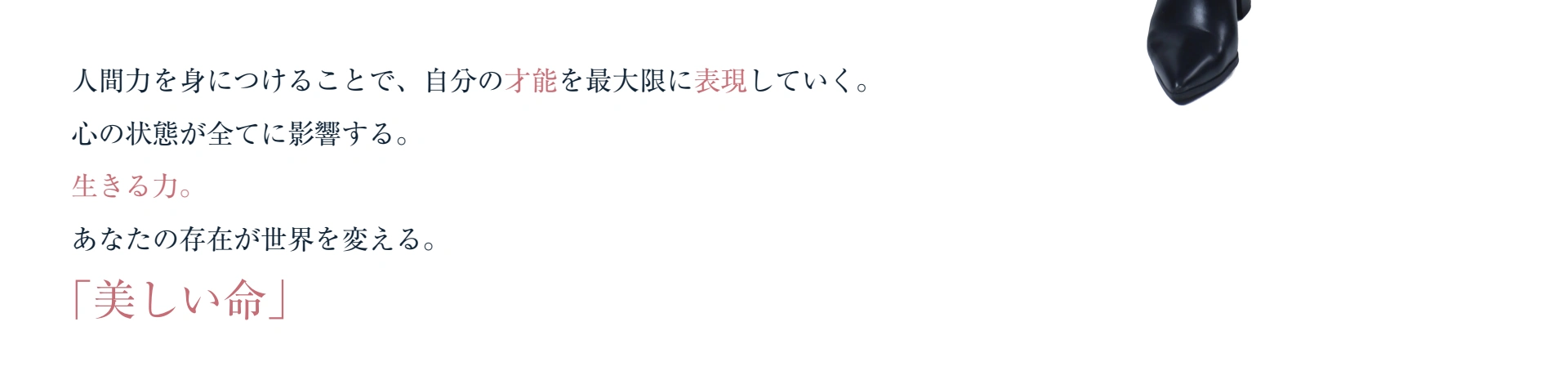 人間力を身につけることで、自分の才能を最大限に表現していく。美しい命。